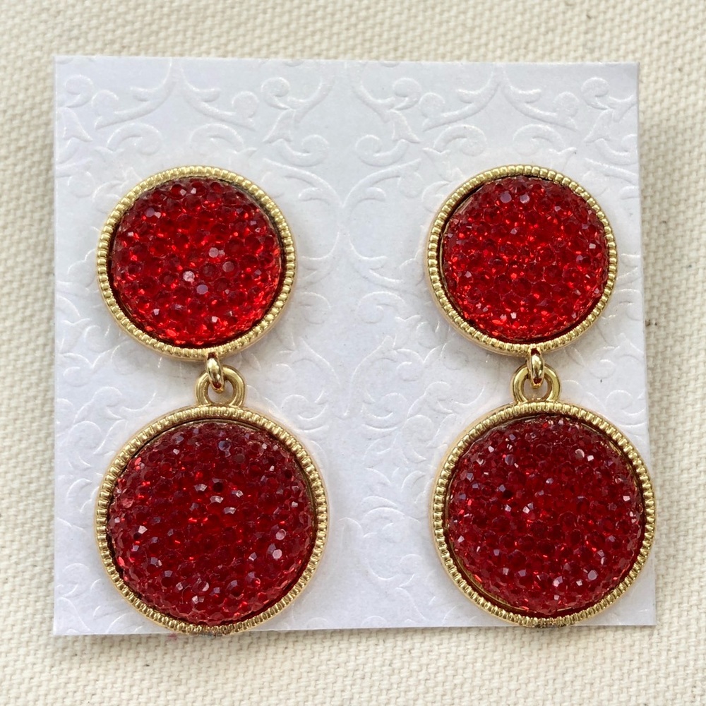 Ruby red sparkle earrings!